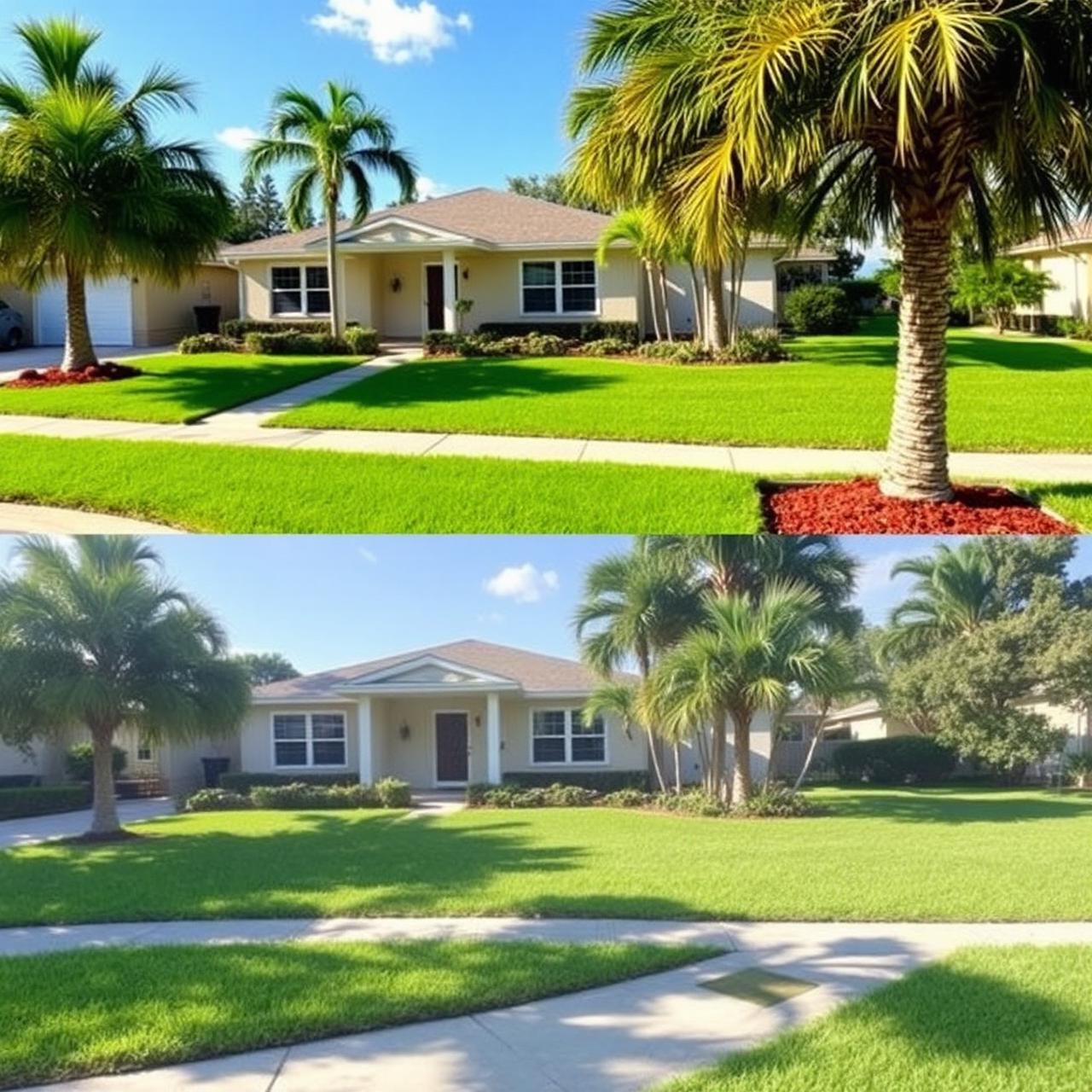 Same Florida yard after Mow Dog transformation